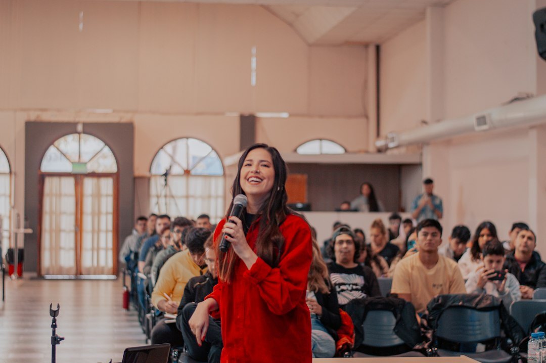 woman speaking confidently