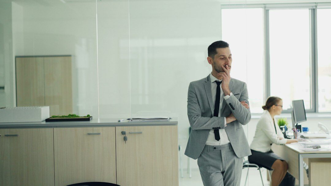 man in job interview